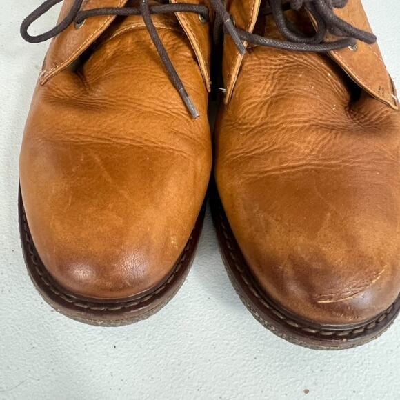 Lucky Brand Men’s Chukka Boots Size 10.5 M Brown Waxed Leather Distressed - Picture 9 of 15